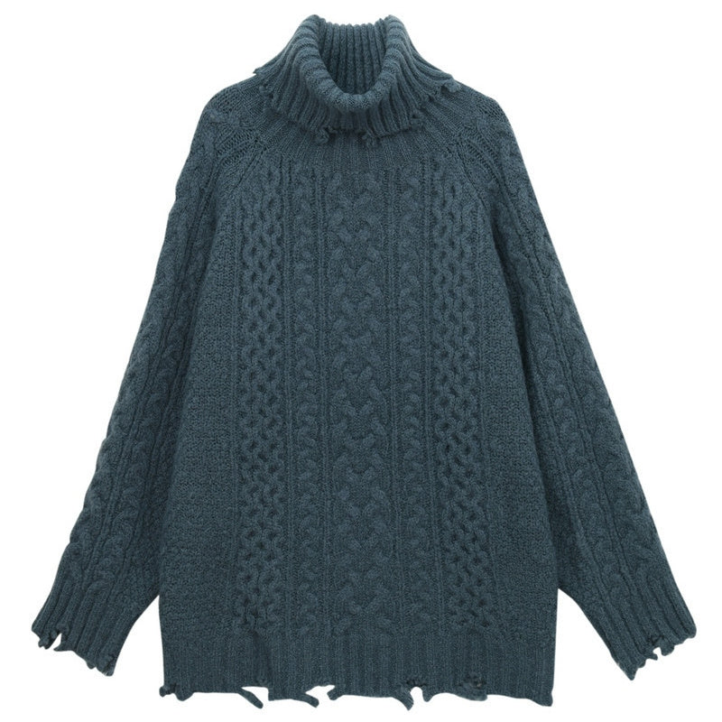 Turtleneck sweater dress autumn and winter