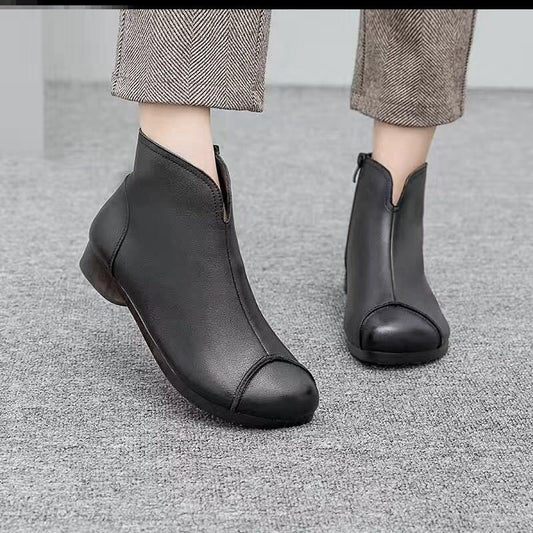 Soft Leather Women's Martin Boots Retro Handmade Soft Shoes
