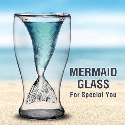 Painted Mermaid Wine Glass