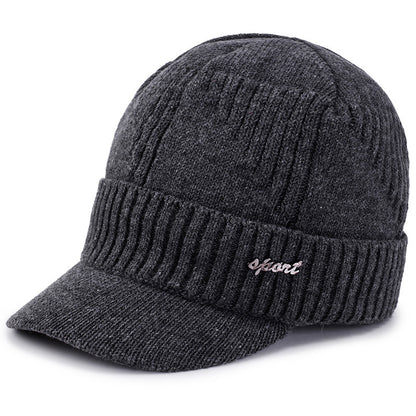 Men's Thick Woolen Knitted Pullover Cotton Hat