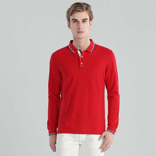 Men's Polo Shirts Fashion Casual Lapel Tops Autumn And Winter Long Sleeves