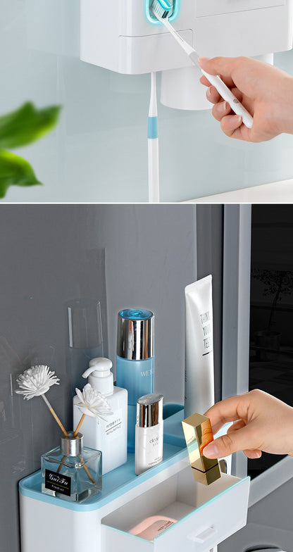Toothbrush Rack Brush Bathroom Punch-Free Magnetic Toothbrush Holder