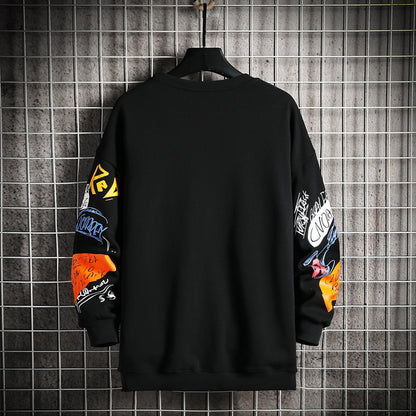 SingleRoad Mens Crewneck Sweatshirt Men Harajuku Oversized Japanese Streetwear Hip Hop Black Hoodie Men Sweatshirts Hoodies