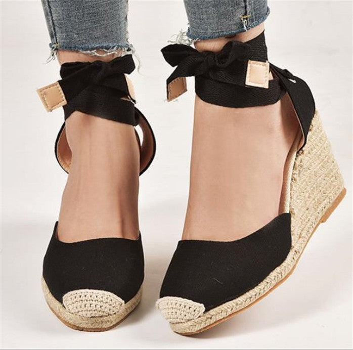 Spring Women's New Lace High Heels Fashion Sandals