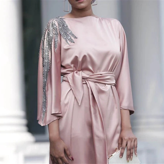 Loriya Middle East Dubai Exquisite Embroidery Sleeve Cardigan Women's Dress LR427
