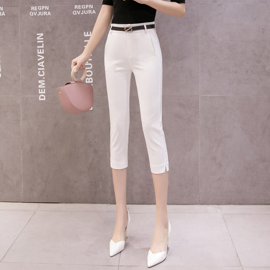 Fashion Slim Slimming Suit Pants Thin Casual Pants Cropped Pants Women