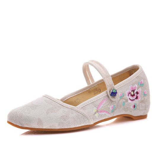 Embroidered Style With Cheongsam Small  Cloth Shoes