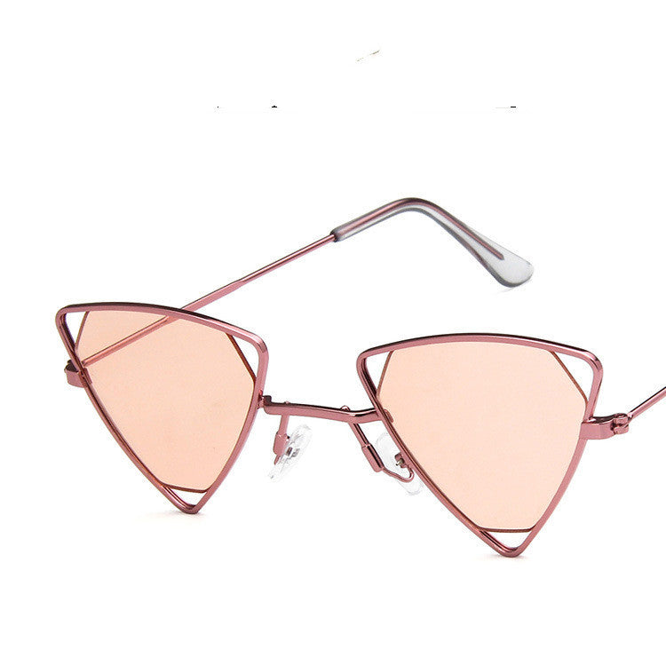 RBRARE Retro Alloy Triangle Punk Sunglasses Men Hollow Eyewear Candy Colors Gradient Vintage Gothic Sun Glasses For Women
