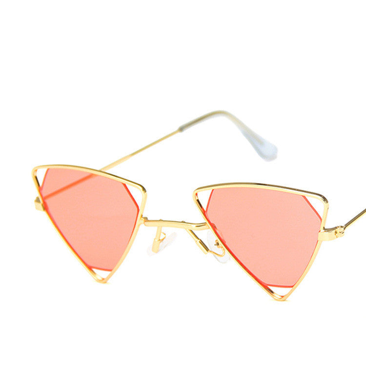 RBRARE Retro Alloy Triangle Punk Sunglasses Men Hollow Eyewear Candy Colors Gradient Vintage Gothic Sun Glasses For Women