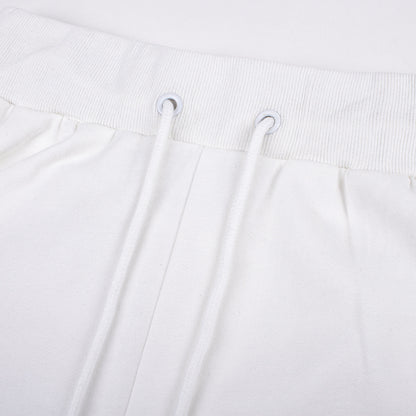 American Retro Women's White Lace-up Embroidered Trousers And Pant