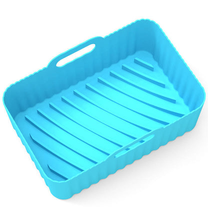 Air Fryer Silicone Pot With Handle Reusable Liner Heat Resistant Basket Rectangle Baking Accessories For Fryer Oven Microwave