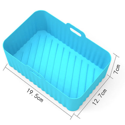 Air Fryer Silicone Pot With Handle Reusable Liner Heat Resistant Basket Rectangle Baking Accessories For Fryer Oven Microwave