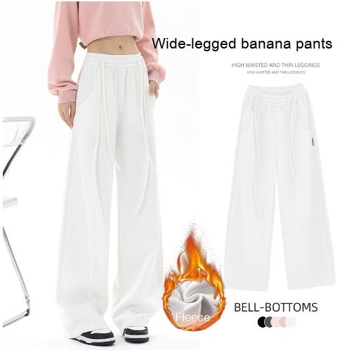 American Multi-color Straight Wide Leg Banana Pants High Waist Casual