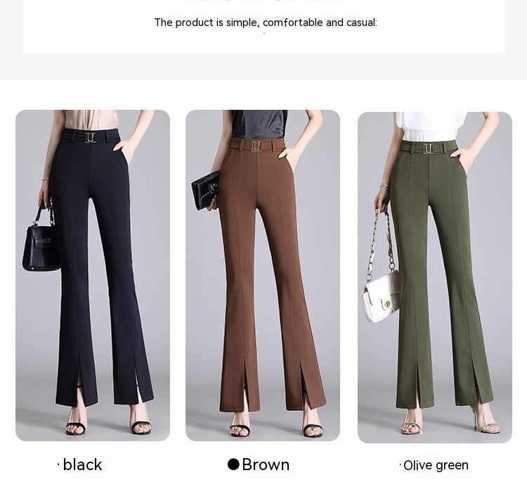 Women's High Waist Casual Wide And Long Cropped Pants