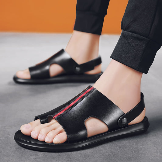 Summer casual breathable male leather sandals