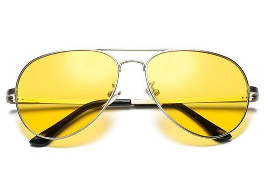 Yellow Polarized Night Vision Goggles | Famous brand for driving men, women pilot sunglasses