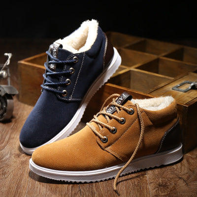 The winter men's casual shoes breathable shoes shoes 1200 British tide scrub and cotton shoes