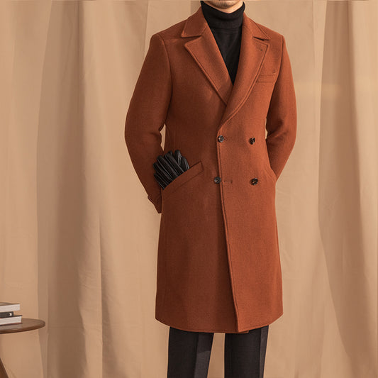 Warm Coat Double-breasted Mid-length Wool Overcoat