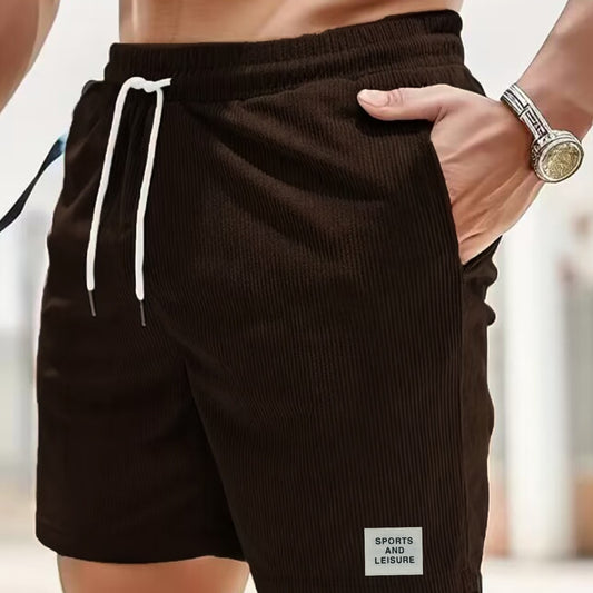 Summer Pure Color Tied Sports Pants Corduroy
