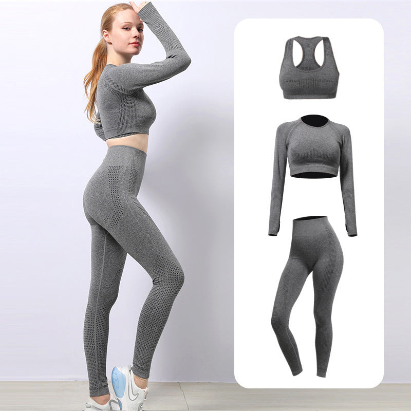 Seamless Yoga Wear Sports Suit Outdoor Fitness Vest Quick Dry Tight Sportswear Yoga Pants Women