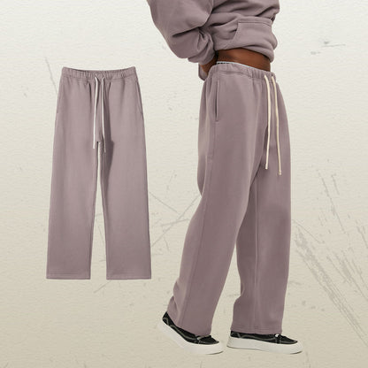 Women's Straight Velvet Solid Color Loose Sports And Leisure Trousers
