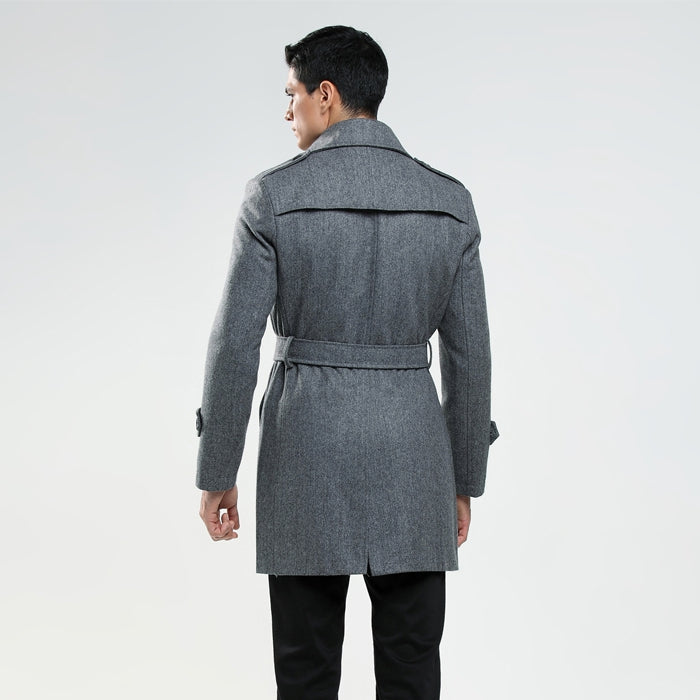 Korean Version Of Men's Slim Woolen Coat Plus Size