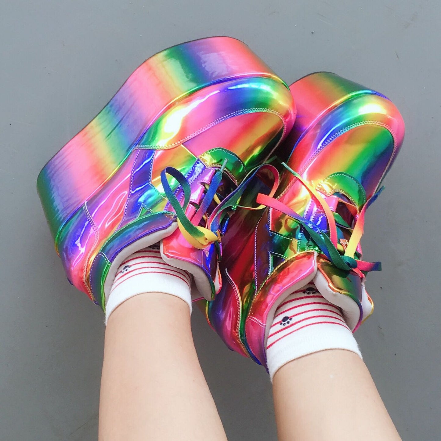 Sponge Cake Thick Soled Rainbow Casual Shoes