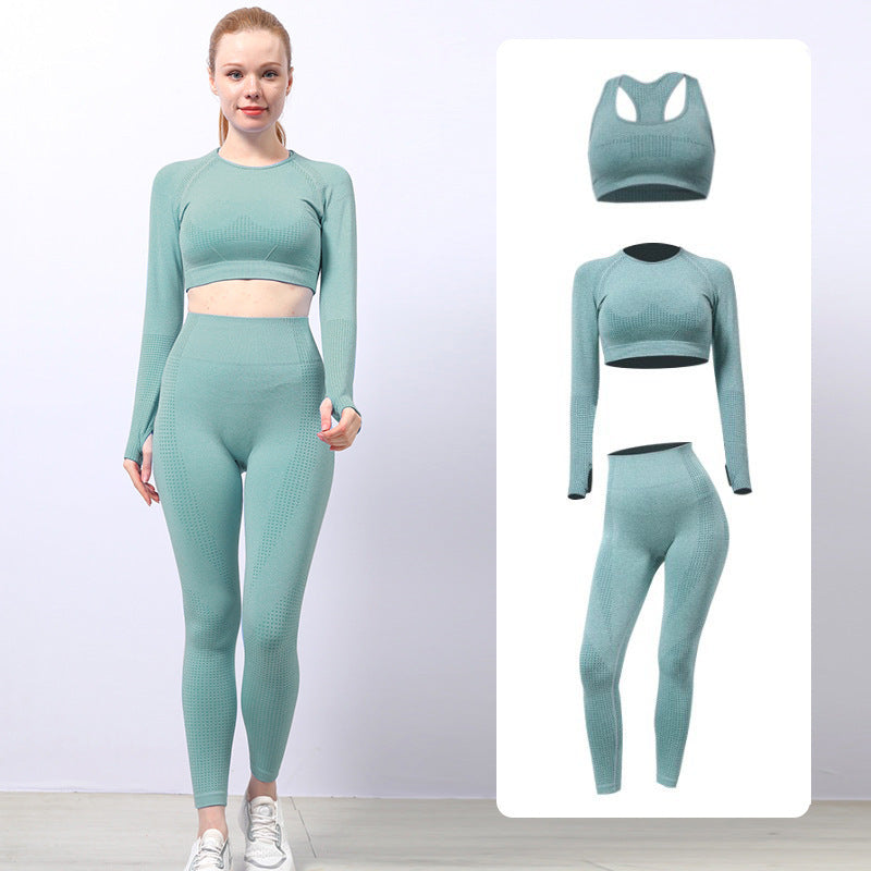 Seamless Yoga Wear Sports Suit Outdoor Fitness Vest Quick Dry Tight Sportswear Yoga Pants Women