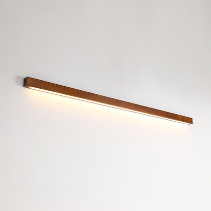 Walnut Color Log Strip Wall Lamp Modern Minimalist