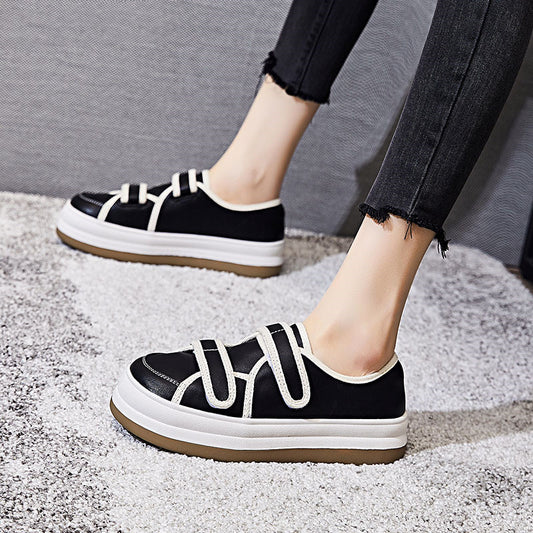 Women's Comfortable Round Toe Thick Sole Velcro Shoes