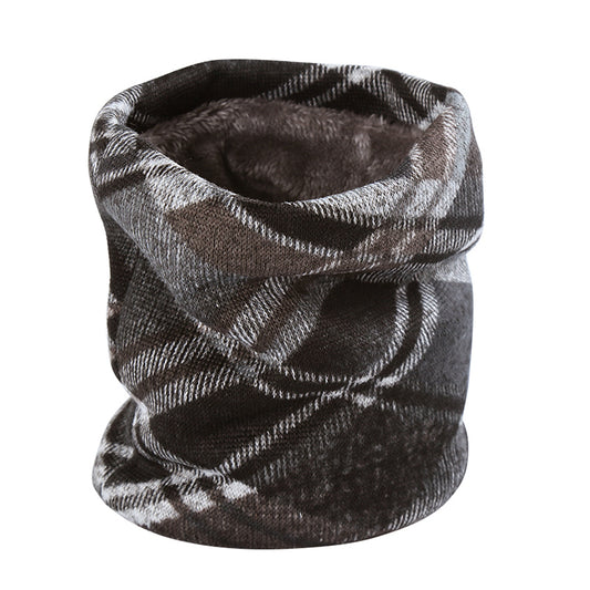 Men's Winter Warm Thickened Knitting Velvet Scarf