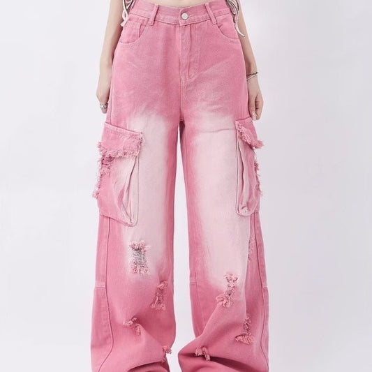Design Sense Niche Cute Straight Jeans For Women