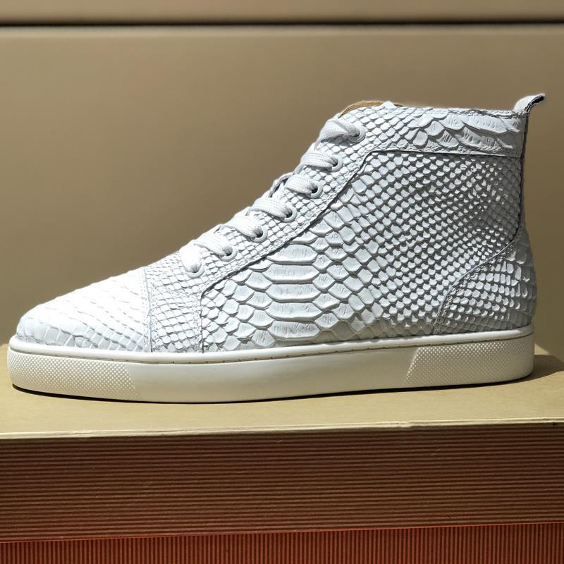 Men's High Top Casual Board Shoes Crocodile Pattern Sports Leather Light Face Internet Celebrity