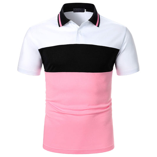 Summer V-neck Muscular Sport Polo Shirts With Solid-color