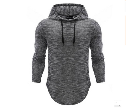 Men's Casual Cotton Hoodies Long Sleeve Sweatshirts Solid Color With Hat