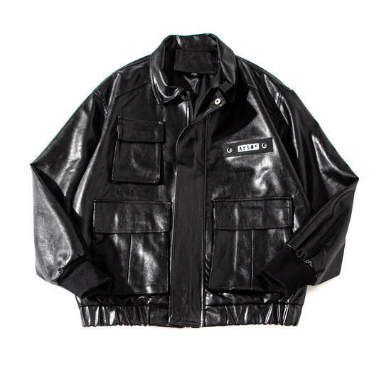 Tooling Motorcycle Leather Men's Trend Loose Handsome Jacket