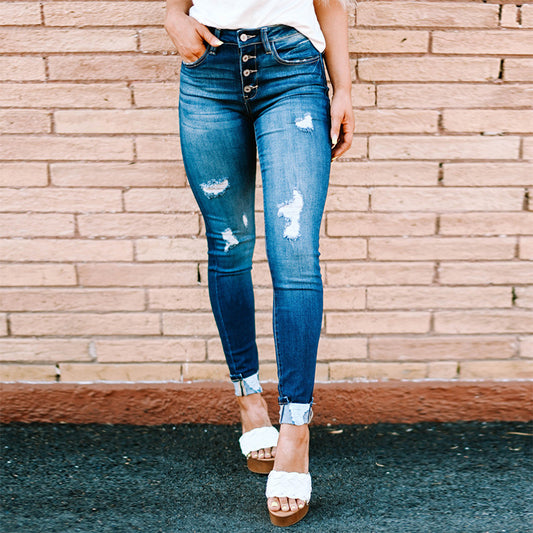 Fashion Holes Skinny Jeans