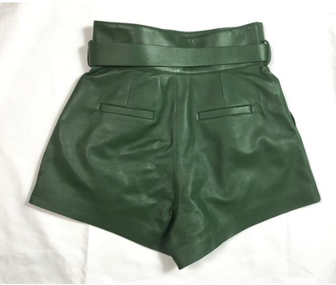 Women Harajuku Genuine Leather shorts