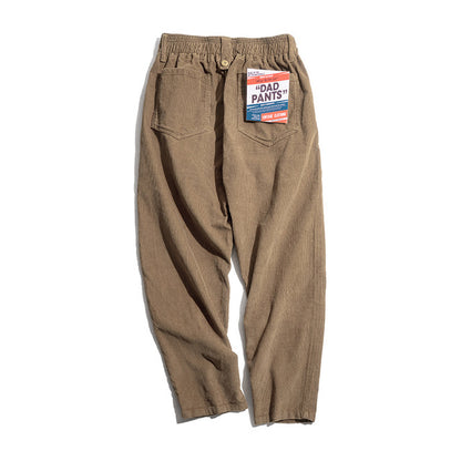 Maden Vintage Brown Corduroy Pants Men Solid Harajuku Straight  Pant Cargo Retro Casual Streetwear Trouser Safari  Bottoms