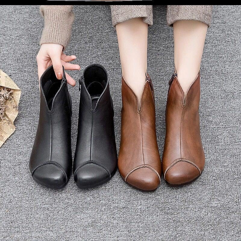 Soft Leather Women's Martin Boots Retro Handmade Soft Shoes