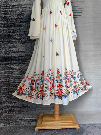 Full Body Retro Embroidered Dubai Aristocratic Dress