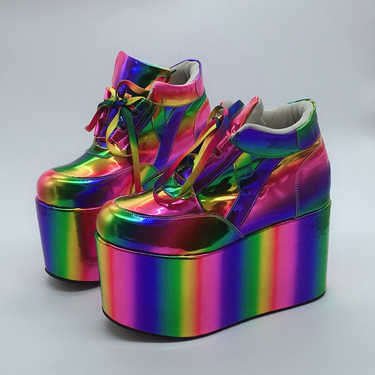 Sponge Cake Thick Soled Rainbow Casual Shoes