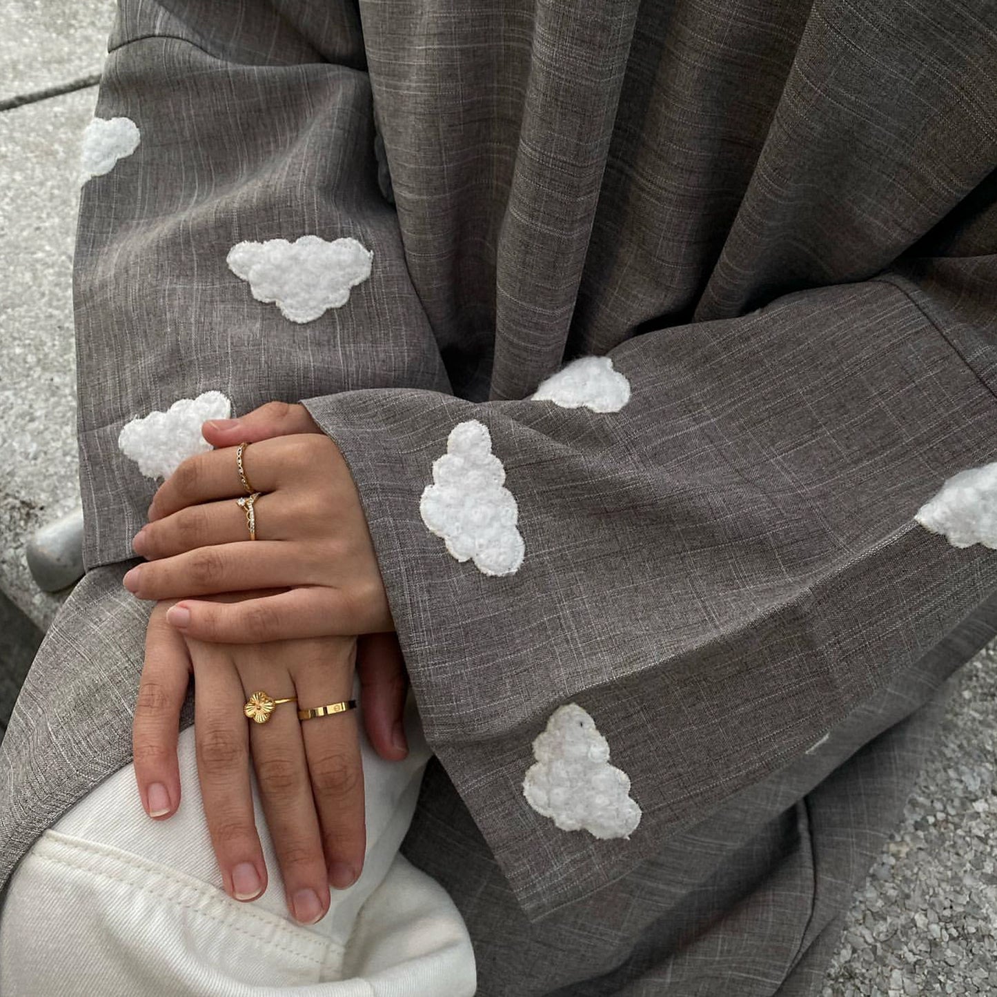 Fashion Cloud Embroidery DUBAI Turkish Elegant Cardigan Robe