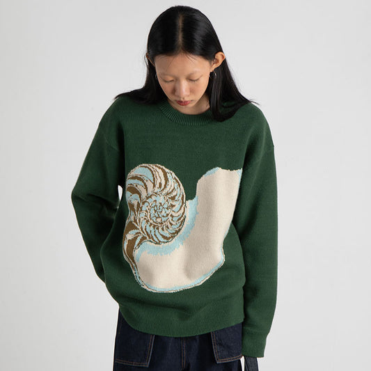 Ladies Casual Fashion Conch Pattern Sweater