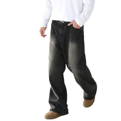 Men's American-style Retro Washed Straight Jeans