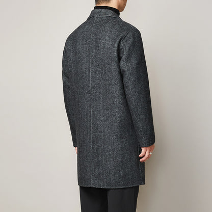 Winter Men's Casual Long Woolen Trench Jacket Overcoat