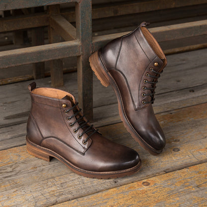 Retro Lace Up Me's Trendy Martin Boots