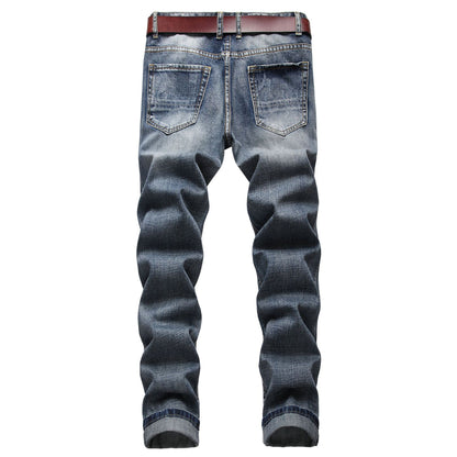 Ripped Men's Retro Slim High Street Jeans