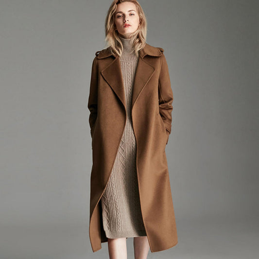 Fashionable Long Knee Length Woolen Jacket