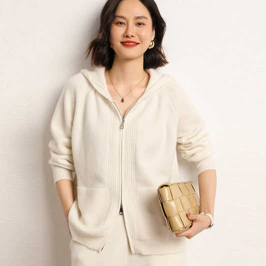 Women's Hooded Loose Knitted Cardigan Coat